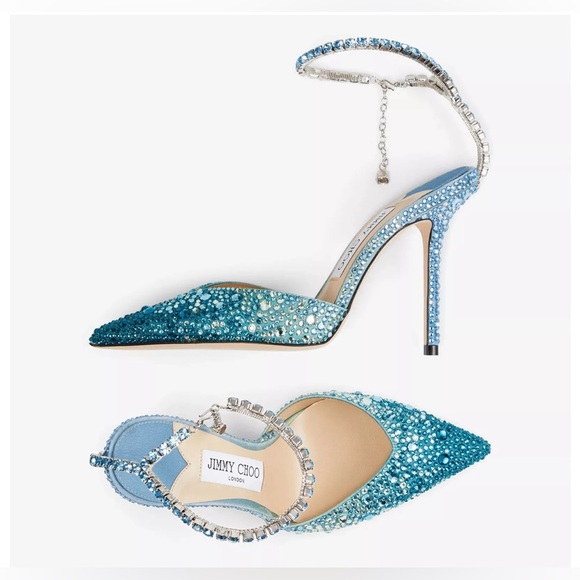 JIMMY CHOO Saeda Exclusive Peacock Pumps Swarovski Crystals - Picture 5 of 6
